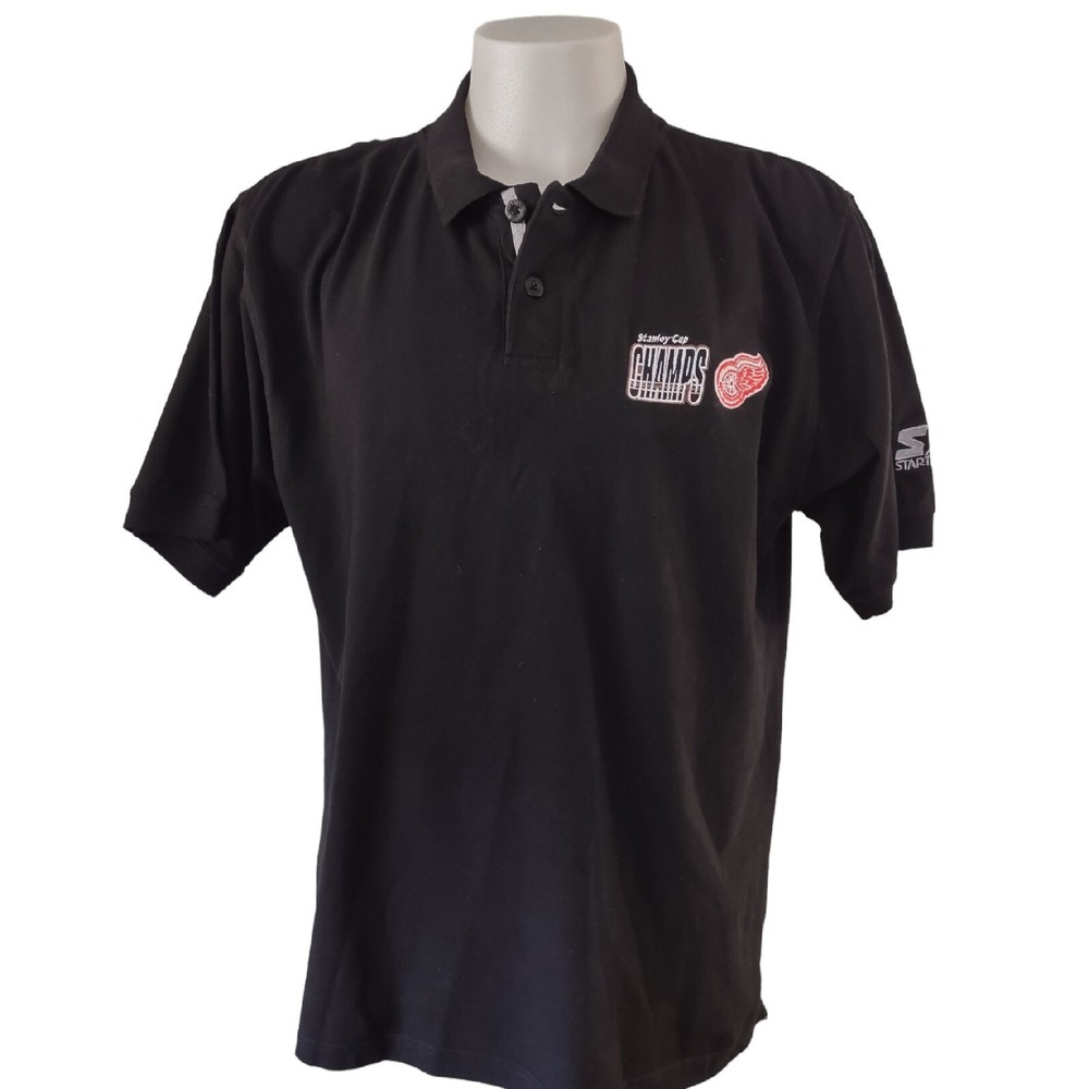 Starter Detroit Red Wings Polo Men's Large Stanley‎ Cup Champs Retro NHL Logo